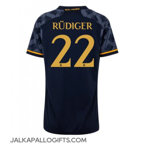 Real Madrid Antonio Rudiger #22 Vieraspaita Naiset 2023-24 Lyhythihainen